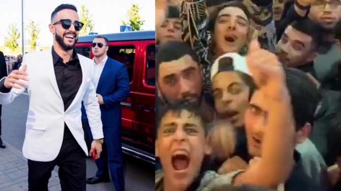 İnstagram fenomeni Hüseyn Həsənovun fanatları ilə görüşündə izdiham - VİDEO