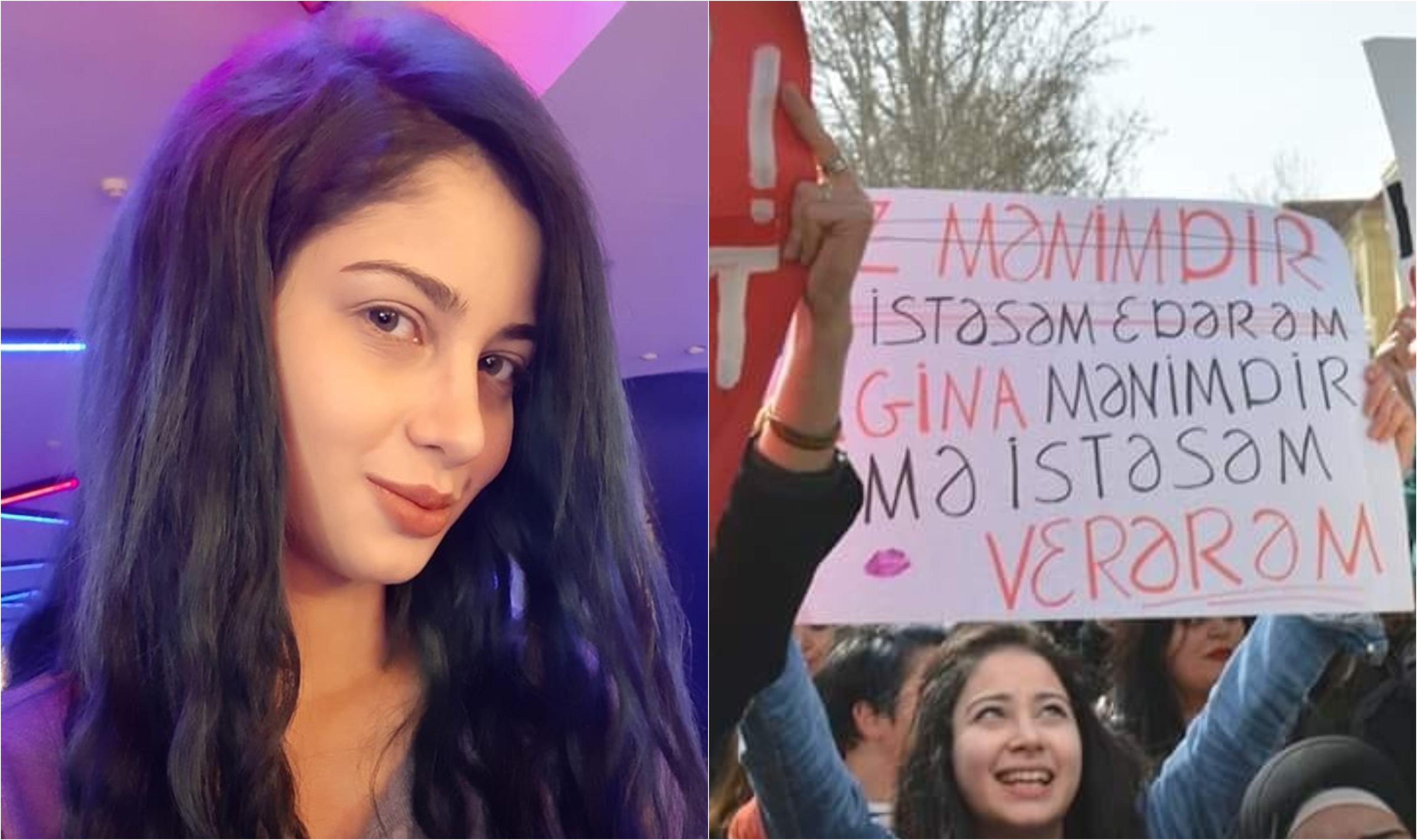 "Azərbaycanda seks inqilabı etdim" - Qalmaqallı plakatı qaldıran feminist qız - VİDEO