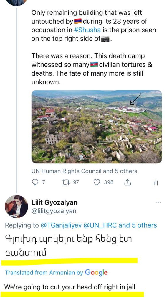 Ermənistan parlamentinin əməkdaşı Tural Gəncəliyevi ölümlə hədələdi - FOTO