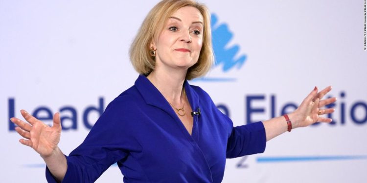 8/25/2022 - Liz Truss during a hustings event at the Holiday Inn, in Norwich North, Norfolk, as part of her campaign to be leader of the Conservative Party and the next prime minister. Picture date: Thursday August 25, 2022. (Photo by Joe Giddens/PA Images/Alamy Images/Sipa USA) *** US Rights Only ***